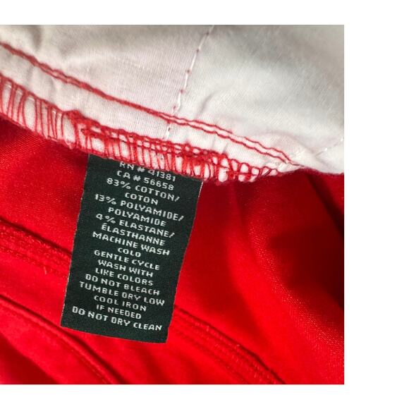 Lauren Ralph Lauren Womens Size 10 Red Capri Premier Super Crop Curvy Pants - Picture 5 of 9